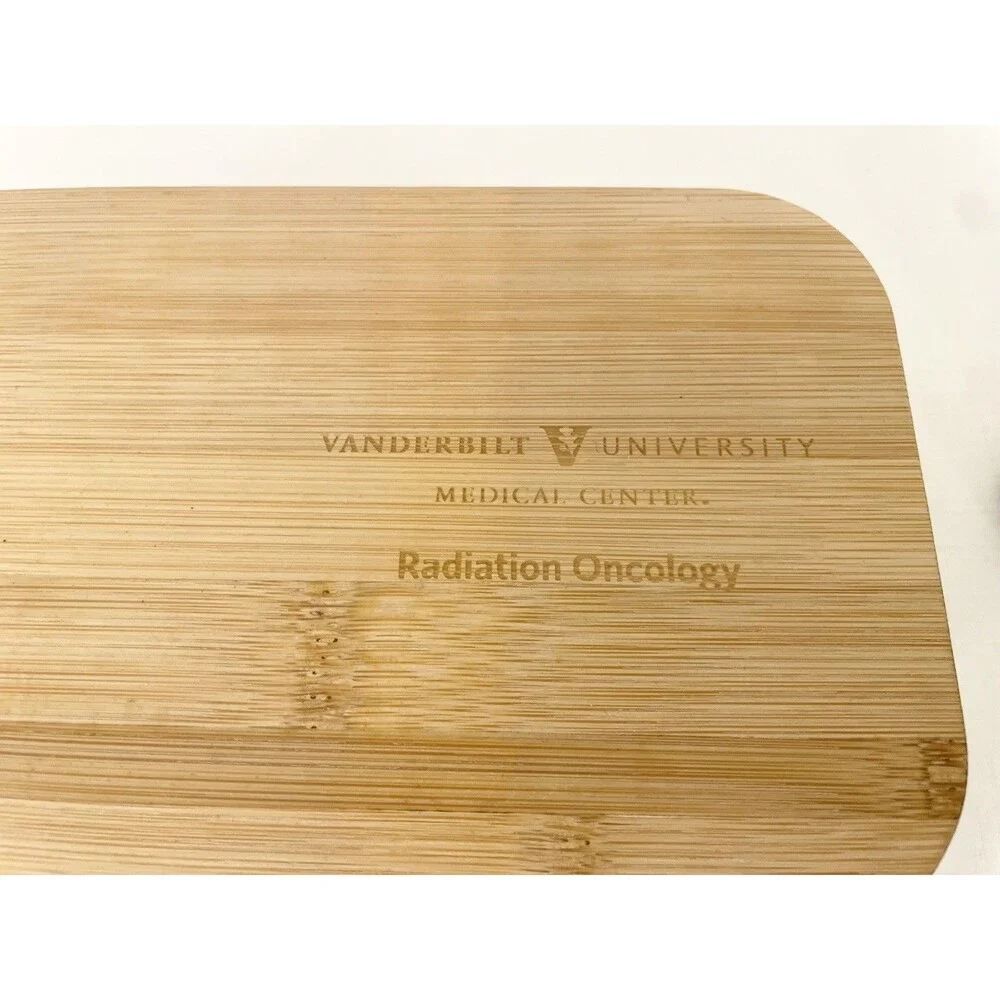 Vanderbilt University Radiation Oncology Lunch Box Container Silverware Wood Top